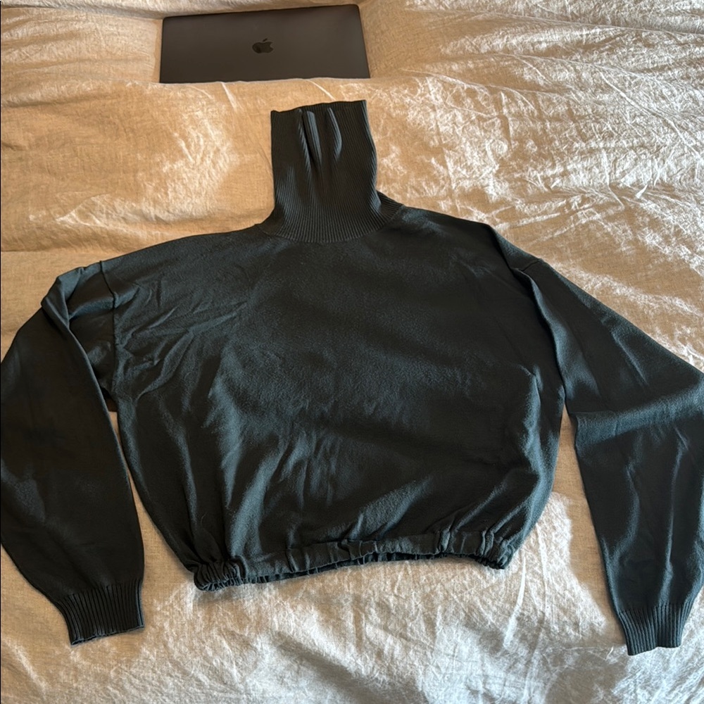 Women's Green Turtleneck Sweater